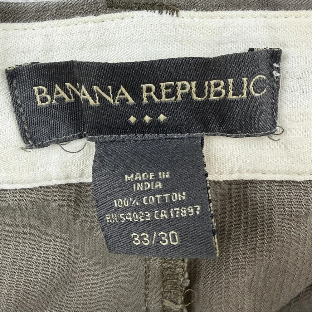 Banana Republic Chino Pants Mens 33x30 Green Regular Fit Canvas Straight Casual
